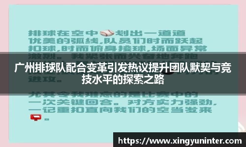 广州排球队配合变革引发热议提升团队默契与竞技水平的探索之路